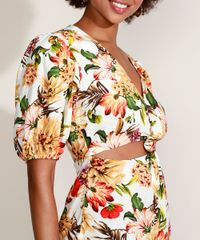 Macaquinho-Feminino-Estampado-Floral-com-No-e-Vazado-Manga-Bufante-Branco-9969437-Branco_4