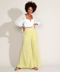Calca-Feminina-Pantalona-Cintura-Super-Alta-com-Faixa-para-Amarrar-Amarela-Claro-9970262-Amarelo_Claro_3