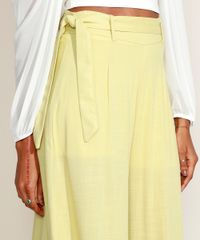 Calca-Feminina-Pantalona-Cintura-Super-Alta-com-Faixa-para-Amarrar-Amarela-Claro-9970262-Amarelo_Claro_4