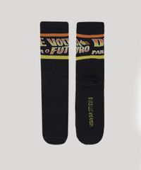 Meia-Masculina-Cano-Alto-Divertida-De-Volta-Para-O-Futuro-Preta-9957609-Preto_1