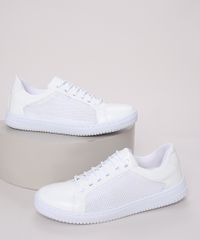 Tenis-Feminino-Oneself-com-Recorte-em-Tela-Branco-9963710-Branco_1