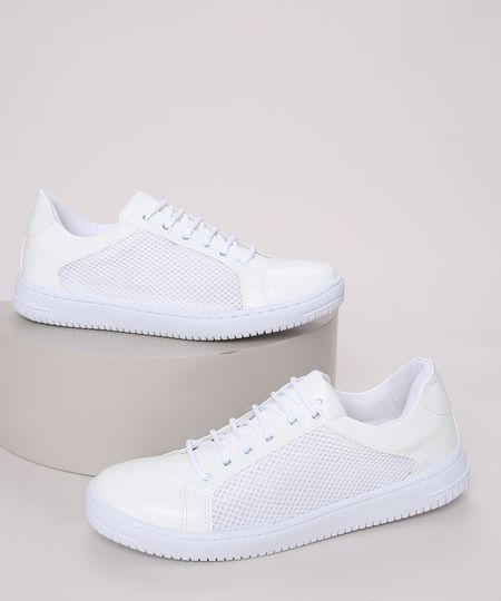 Tenis-Feminino-Oneself-com-Recorte-em-Tela-Branco-9963710-Branco_1