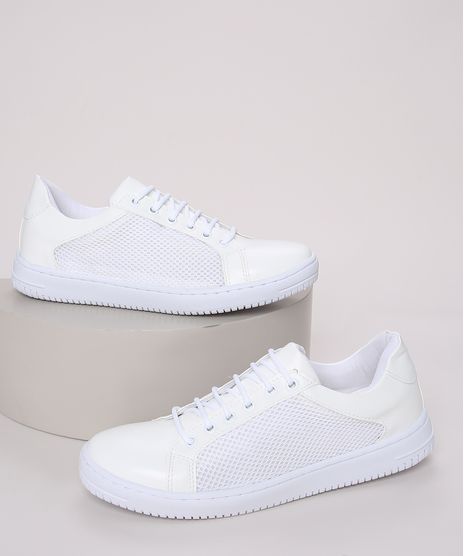 Tenis-Feminino-Oneself-com-Recorte-em-Tela-Branco-9963710-Branco_1
