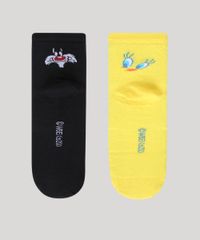 Kit-de-2-Meias-Femininas-Cano-Medio-Looney-Tunes-Multicor-9965164-Multicor_1