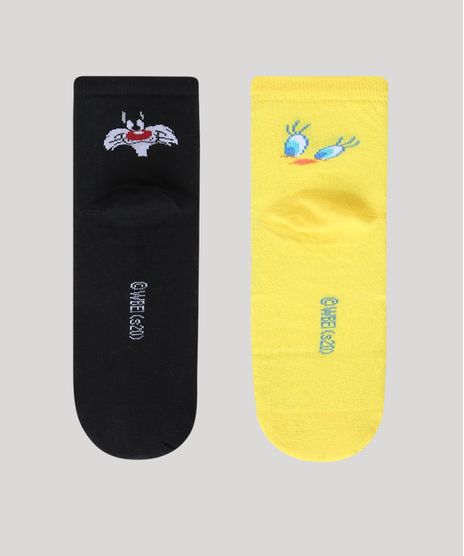 Kit-de-2-Meias-Femininas-Cano-Medio-Looney-Tunes-Multicor-9965164-Multicor_1