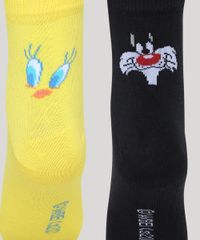 Kit-de-2-Meias-Femininas-Cano-Medio-Looney-Tunes-Multicor-9965164-Multicor_6