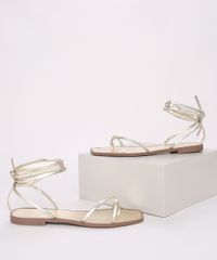 Rasteirinha-Feminina-Oneself-Metalizada-com-Tiras-para-Amarrar-Dourado-9968497-Dourado_1