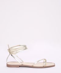 Rasteirinha-Feminina-Oneself-Metalizada-com-Tiras-para-Amarrar-Dourado-9968497-Dourado_2