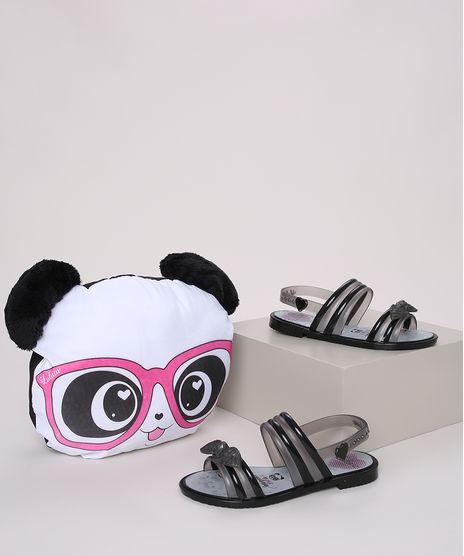 Sandalia-Infantil-Luluca-Panda-Love-com-Laco---Almofada-Panda-Preta-9972485-Preto_1