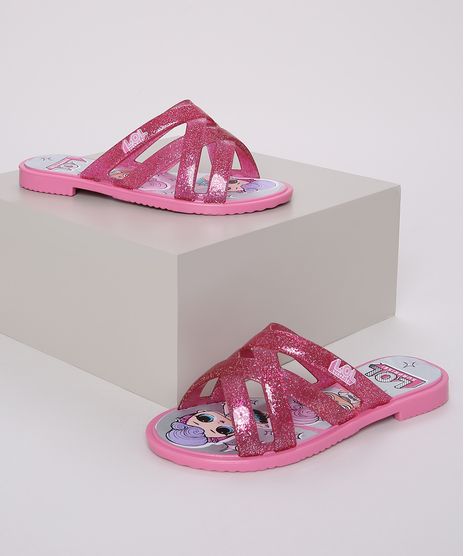 Rasteirinha-Infantil-LOL-Surprise-com-Glitter-e-Tiras-Cruzadas-Pink-9972491-Pink_1