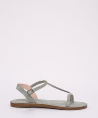 Rasteirinha-Feminina-Oneself-em-Suede-com-Corrente-Verde-9968372-Verde_2