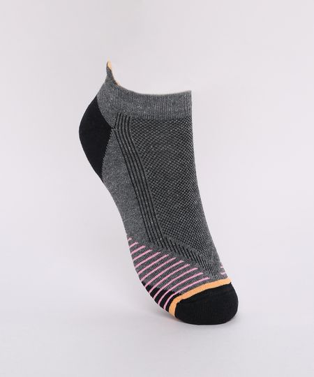 Meia-Feminina-Selene-Cano-Baixo-Performance-com-Sola-Atoalhada-Cinza-Mescla-Escuro-9969757-Cinza_Mescla_Escuro_1