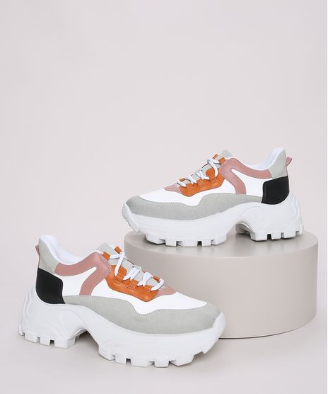 Tenis-Feminino-Oneself-Chunky-Plataforma-com-Recortes-Branco-9906438-Branco_1