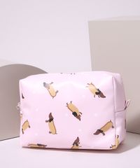 Necessaire-Feminina-Retangular-Estampada-de-Cachorros-Rosa-9971613-Rosa_1