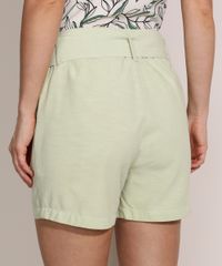 Short-Feminino-Reto-Cintura-Alta-com-Bolsos-e-Cinto-Verde-Claro-9947878-Verde_Claro_2