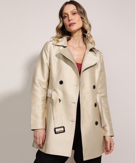 casaco trench coat feminino bege