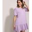 Vestido-de-Moletom-Feminino-Curto-Comfy-com-Babado-Manga-Curta-Bufante-Lilas-9961293-Lilas_1