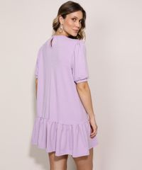 Vestido-de-Moletom-Feminino-Curto-Comfy-com-Babado-Manga-Curta-Bufante-Lilas-9961293-Lilas_2