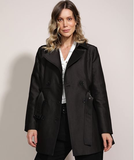 Casaco-Trench-Coat-Feminino-Transpassado-com-Faixa-para-Amarrar-Preto-9814323-Preto_1