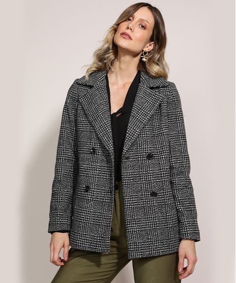 Casaco-Trench-Coat-Feminino-Estampado-Xadrez-Transpassado-Gola-com-Pelo-Chumbo-9818777-Chumbo_1