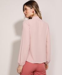 Blusa-Feminina-Manga-Curta-Gola-Laco-Rose-9946511-Rose_2