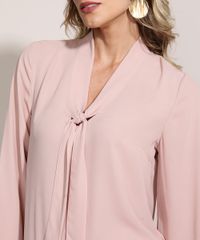 Blusa-Feminina-Manga-Curta-Gola-Laco-Rose-9946511-Rose_4
