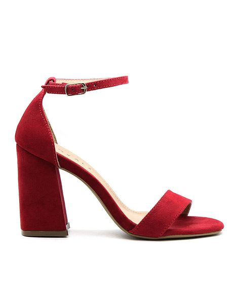 sandalia salto alto grosso vermelha