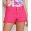 Short-de-Sarja-Feminino-Cintura-Alta-Lateral-Curta-com-Barra-Desfiada-Rosa-9967420-Rosa_1