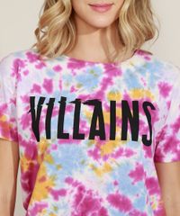 Blusa-Feminina-Ampla--Villains--Estampada-Tie-Dye-Manga-Curta-Decote-Redondo-Multicor-9957944-Multicor_2