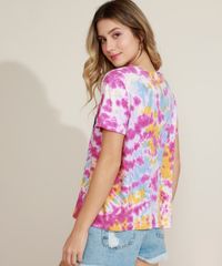 Blusa-Feminina-Ampla--Villains--Estampada-Tie-Dye-Manga-Curta-Decote-Redondo-Multicor-9957944-Multicor_4