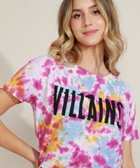 Blusa-Feminina-Ampla--Villains--Estampada-Tie-Dye-Manga-Curta-Decote-Redondo-Multicor-9957944-Multicor_5