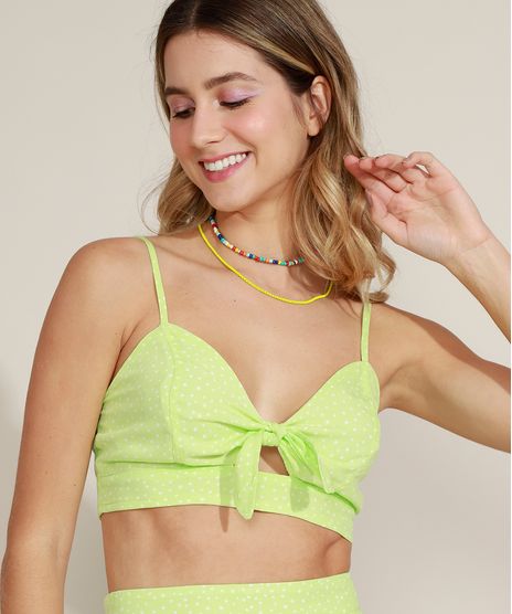 Top-Cropped-Feminino-Estampado-de-Poa-com-No-e-Vazado-Alca-Fina-Decote-V-Verde-Neon-9959747-Verde_Neon_1
