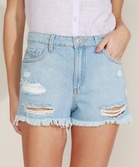 Short-Jeans-Feminino-Boyfriend-Cintura-Media-Destroyed-com-Lenco-Barra-Desfiada-Azul-Claro-9963992-Azul_Claro_1