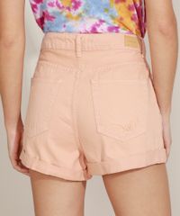 Short-de-Sarja-Feminino-Mom-Cintura-Super-Alta-Destroyed-e-Barra-Dobrada-Laranja-9966410-Laranja_2