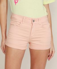 Short-de-Sarja-Feminino-Reto-Cintura-Media-e-Barra-Dobrada-Laranja-Claro-9966778-Laranja_Claro_1