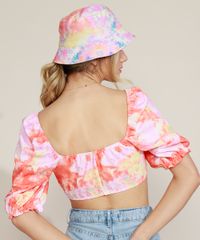 Blusa-Feminina-Cropped-Estampada-Tie-Dye-Manga-Bufante-Decote-Redondo-Multicor-9968670-Multicor_2