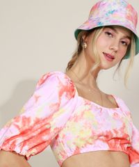 Blusa-Feminina-Cropped-Estampada-Tie-Dye-Manga-Bufante-Decote-Redondo-Multicor-9968670-Multicor_6