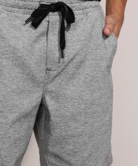 Bermuda-de-Sarja-Masculina-Relaxed-com-Cordao-Cinza-Mescla-Escuro-9430288-Cinza_Mescla_Escuro_4