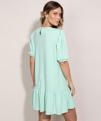 Vestido-de-Moletom-Feminino-Curto-Comfy-com-Babado-Manga-Curta-Bufante-Verde-Claro-9961293-Verde_Claro_2