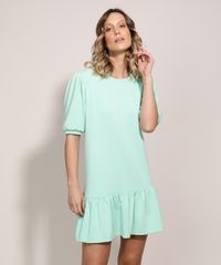 Vestido-de-Moletom-Feminino-Curto-Comfy-com-Babado-Manga-Curta-Bufante-Verde-Claro-9961293-Verde_Claro_5