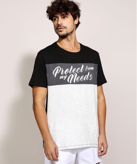 Camiseta-Masculina--Protect--com-Recortes-Manga-Curta-Gola-Careca-Preta-9957938-Preto_1
