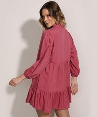 Vestido-Chemise-Feminino-Curto-com-Recortes-Manga-Longa-Rosa-9962424-Rosa_2