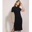 Vestido-Feminino-Midi-Canelado-Comfy-com-Fenda-Manga-Curta-Gola-Alta-Preto-9953194-Preto_1