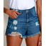 Short-Jeans-Feminino-Cintura-Alta-Destroyed-com-Certificacao-C2C™-Azul-Escuro-9956799-Azul_Escuro_1
