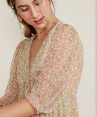 Vestido-Feminino-Curto-em-Tule-Estampado-Floral-Manga-3-4-Decote-em-V-Verde-Claro-9973158-Verde_Claro_5