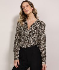 Camisa-Feminina-Estampada-Animal-Print-de-Onca-Manga-Longa-Bege-9927560-Bege_1