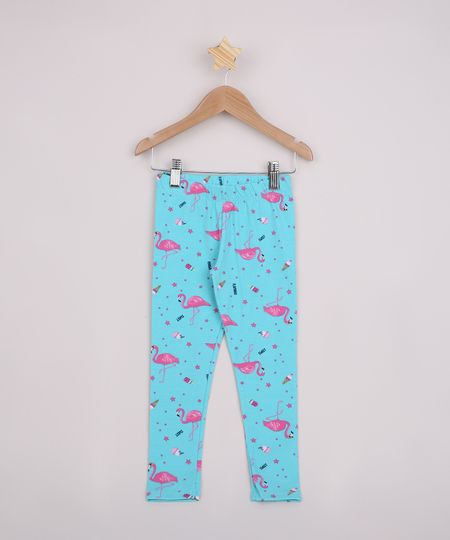 Calca-Legging-Infantil-Estampada-de-Flamingos-Verde-Agua-9953607-Verde_Agua_1