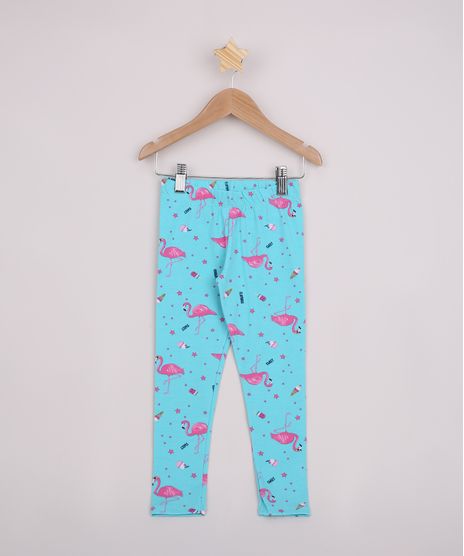 Calca-Legging-Infantil-Estampada-de-Flamingos-Verde-Agua-9953607-Verde_Agua_1