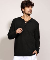 Bata-de-Moletom-Masculina-com-Amarracao-Manga-Longa-Gola-V-Preta-9959791-Preto_1