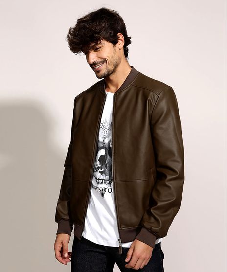 Jaqueta-Masculina-com-Bolsos-Gola-Careca-Marrom-9786577-Marrom_1